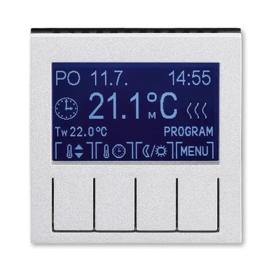 termostat univerzální programovatelný (ovládací jednotka); titanová/kouř. černá, design LEVIT M